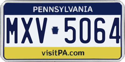 PA license plate MXV5064