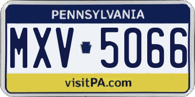 PA license plate MXV5066