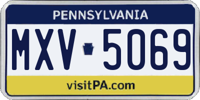PA license plate MXV5069