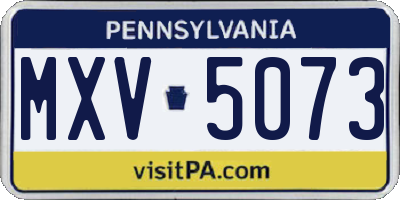 PA license plate MXV5073