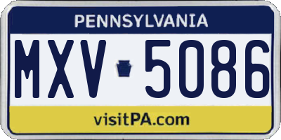 PA license plate MXV5086