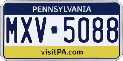 PA license plate MXV5088