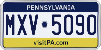 PA license plate MXV5090