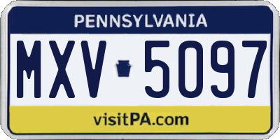 PA license plate MXV5097