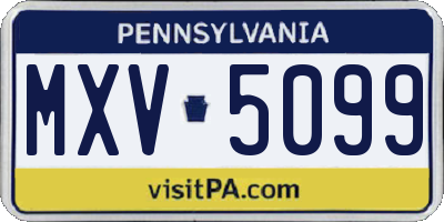 PA license plate MXV5099