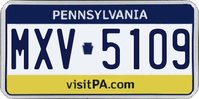PA license plate MXV5109