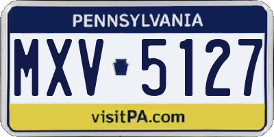 PA license plate MXV5127