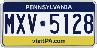 PA license plate MXV5128