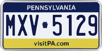 PA license plate MXV5129