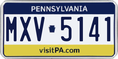 PA license plate MXV5141