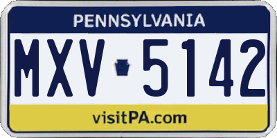 PA license plate MXV5142