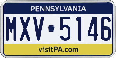 PA license plate MXV5146