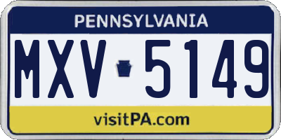 PA license plate MXV5149