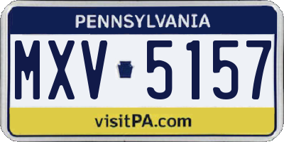 PA license plate MXV5157