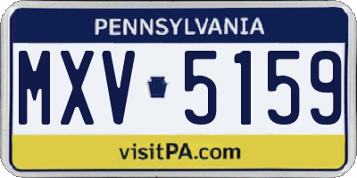 PA license plate MXV5159