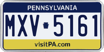 PA license plate MXV5161