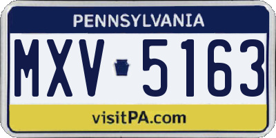 PA license plate MXV5163