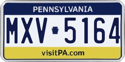 PA license plate MXV5164