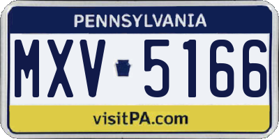 PA license plate MXV5166