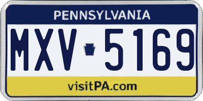 PA license plate MXV5169