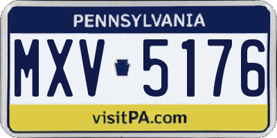 PA license plate MXV5176