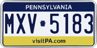 PA license plate MXV5183