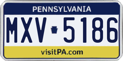 PA license plate MXV5186