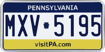 PA license plate MXV5195