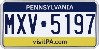 PA license plate MXV5197