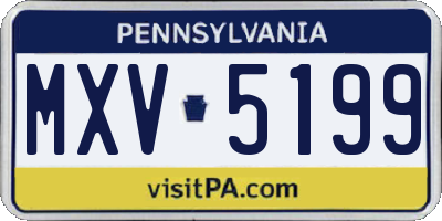 PA license plate MXV5199