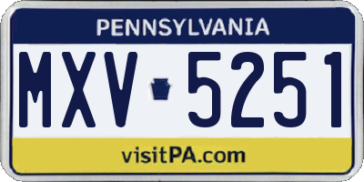 PA license plate MXV5251