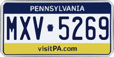 PA license plate MXV5269