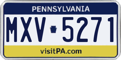 PA license plate MXV5271