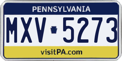 PA license plate MXV5273