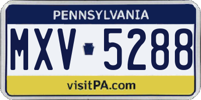 PA license plate MXV5288