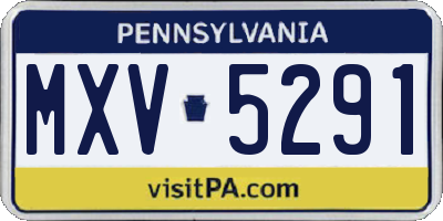 PA license plate MXV5291