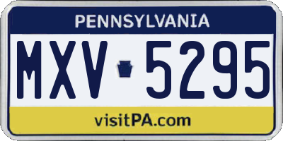 PA license plate MXV5295