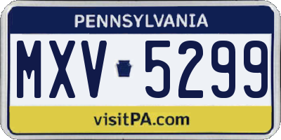 PA license plate MXV5299