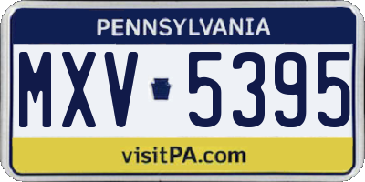PA license plate MXV5395