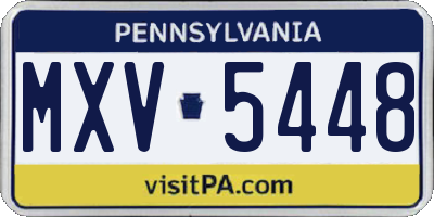PA license plate MXV5448