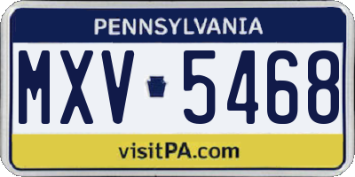 PA license plate MXV5468