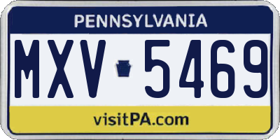 PA license plate MXV5469