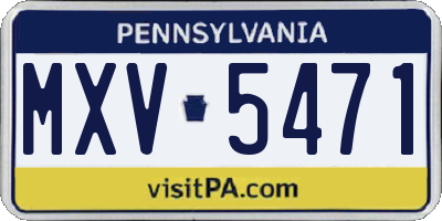 PA license plate MXV5471