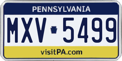PA license plate MXV5499