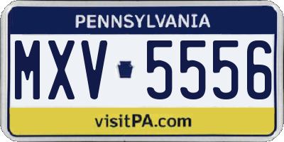 PA license plate MXV5556