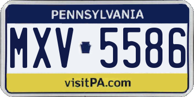 PA license plate MXV5586