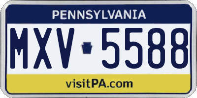 PA license plate MXV5588