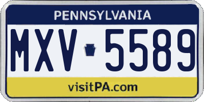 PA license plate MXV5589