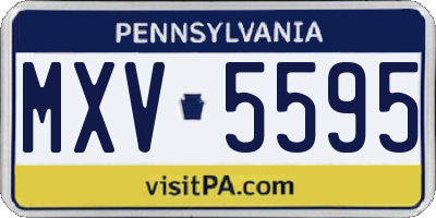 PA license plate MXV5595