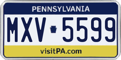 PA license plate MXV5599